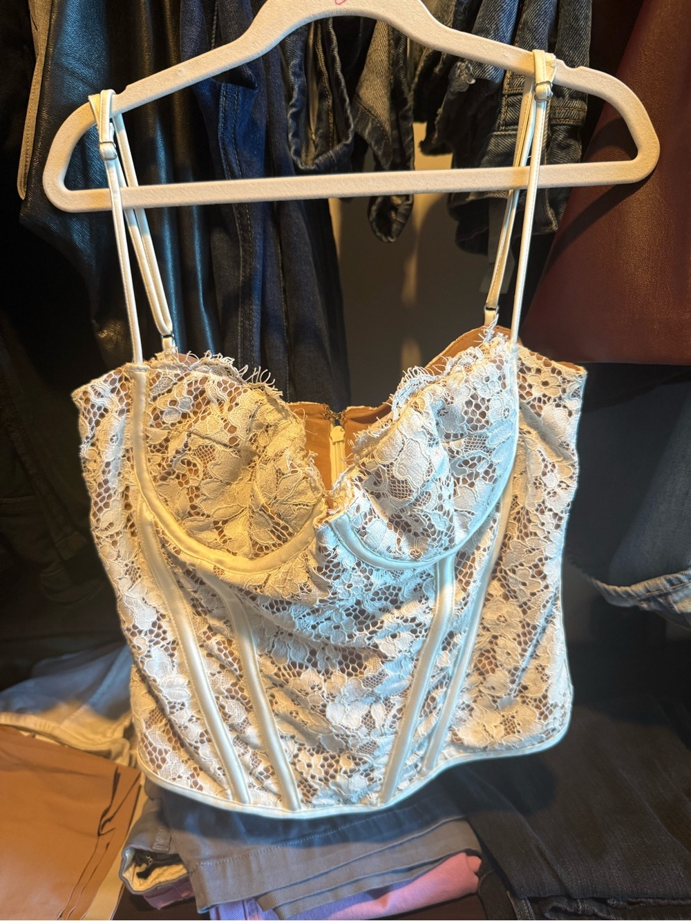 House of CB Cream Lace Corset Top